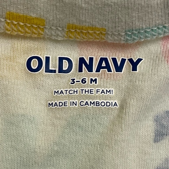 Old Navy Zip Up Footie PJs Smile Love Fun Zip Pajamas Family Matching 3-6 Months - Picture 5 of 8